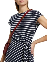 Selah Striped Cotton Tie-Waist Midi-Dress