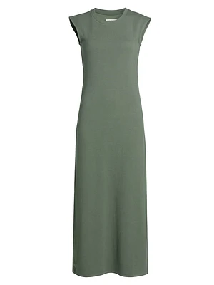 Waffle Scuba Fitted Midi-Dress