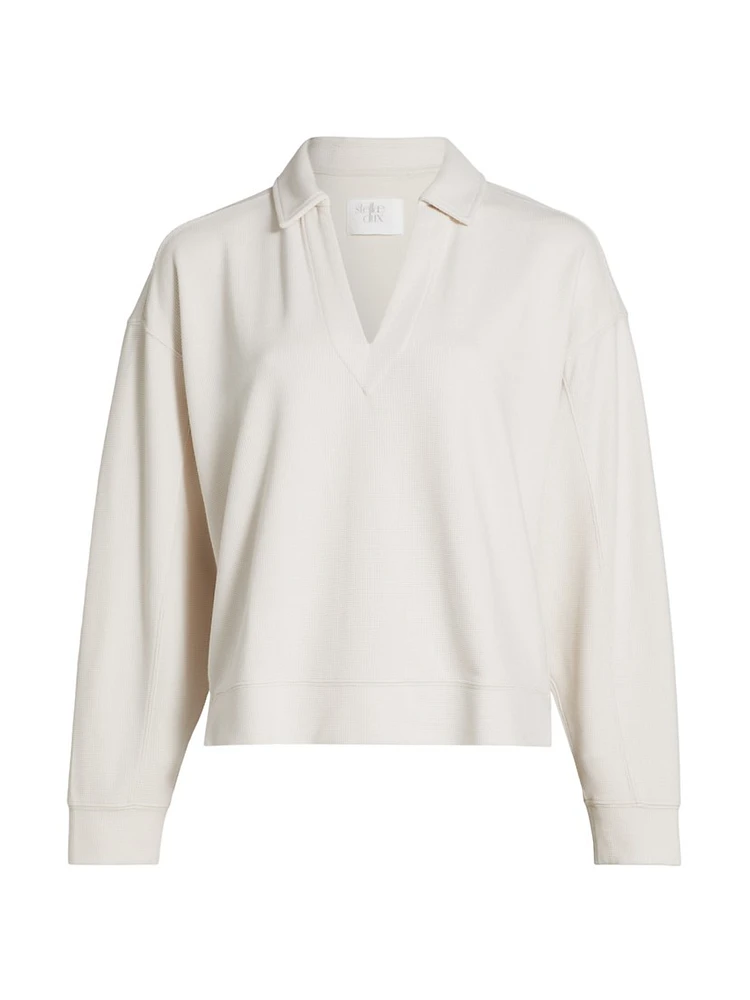 Waffle Scuba Polo Sweatshirt