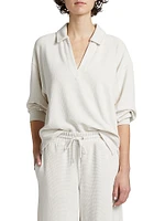 Waffle Scuba Polo Sweatshirt