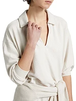 Waffle Scuba Polo Sweatshirt