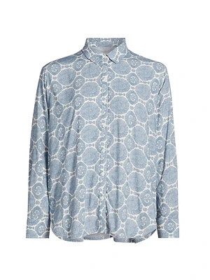 Sun Print Button-Front Shirt