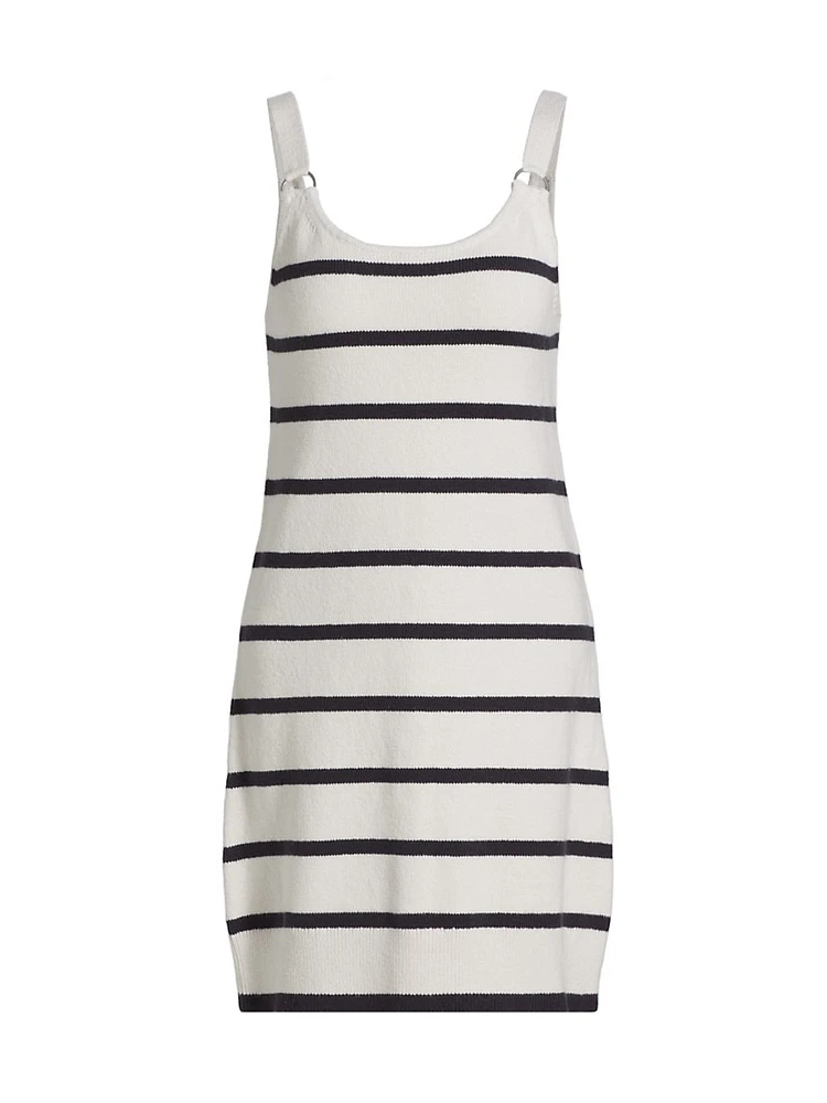 Striped Knit Cotton Minidress