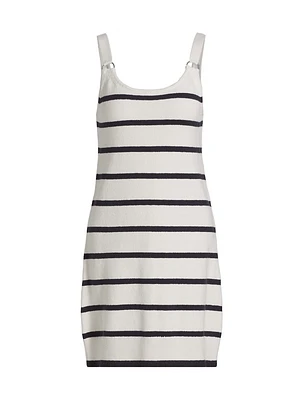 Striped Knit Cotton Minidress
