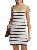 Striped Knit Cotton Minidress