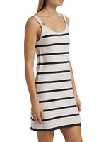 Striped Knit Cotton Minidress