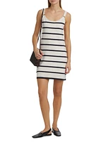 Striped Knit Cotton Minidress
