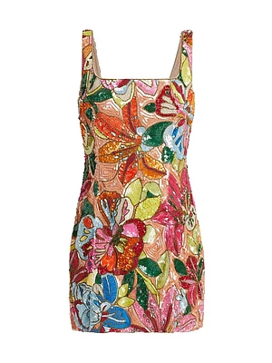 Augustine Sequin Floral Minidress