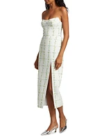 Ivy Tweed Strapless Midi-Dress