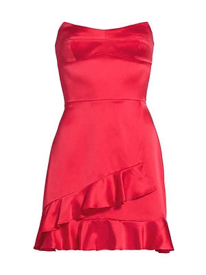 Magnolia Ruffled Silk Strapless Minidress