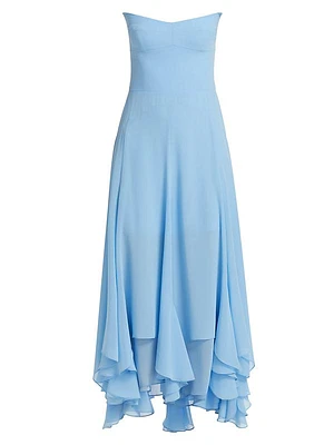 Monterey Ruffled High-Low Midi-Dress