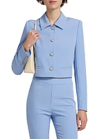 Oliver Stretch Crepe Cropped Blazer