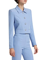 Oliver Stretch Crepe Cropped Blazer