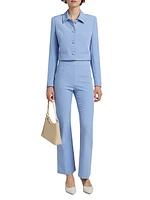 Oliver Stretch Crepe Cropped Blazer