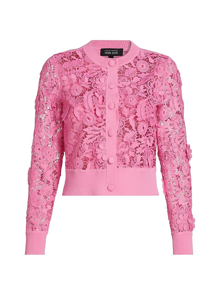 Lace Crewneck Cardigan