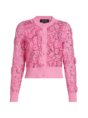 Lace Crewneck Cardigan