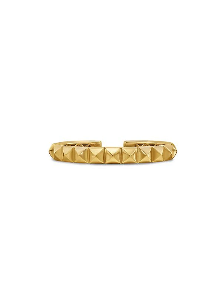 Pyramid Cuff Bracelet in 18K Yellow Gold, 8MM