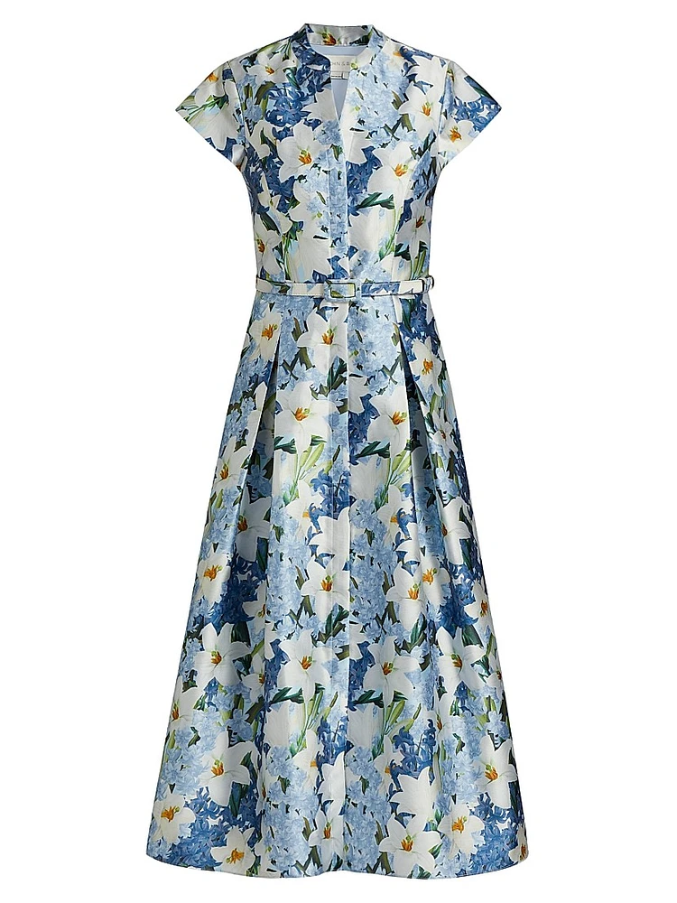 Martine Floral Mikado Midi-Dress