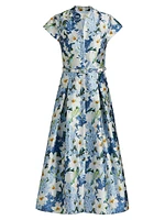 Martine Floral Mikado Midi-Dress
