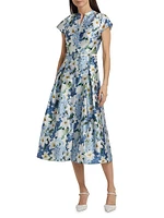 Martine Floral Mikado Midi-Dress