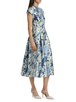 Martine Floral Mikado Midi-Dress