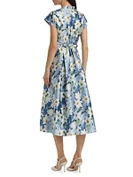 Martine Floral Mikado Midi-Dress
