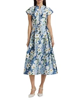 Martine Floral Mikado Midi-Dress