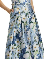 Martine Floral Mikado Midi-Dress