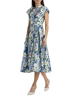 Martine Floral Mikado Midi-Dress