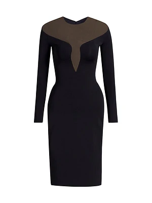 Sculpted Illusion Cocktail Dress