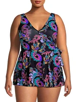 Plus Fatima Wrap-Skirt One-Piece Swimsuit