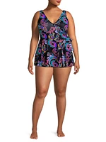 Plus Fatima Wrap-Skirt One-Piece Swimsuit