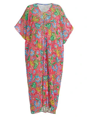 Plus Rumba Cotton Crochet Cover-Up Maxi Dress