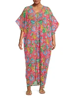 Plus Rumba Cotton Crochet Cover-Up Maxi Dress