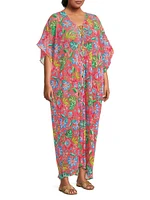 Plus Rumba Cotton Crochet Cover-Up Maxi Dress