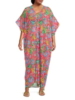 Plus Rumba Cotton Crochet Cover-Up Maxi Dress