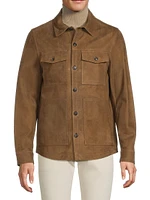Suede Button-Front Overshirt