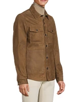 Suede Button-Front Overshirt