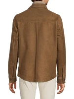Suede Button-Front Overshirt