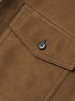 Suede Button-Front Overshirt