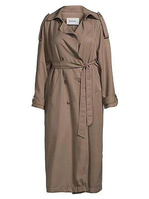 Delia Long Oversized Wool Trench Coat