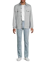 Houndstooth Linen-Silk-Cotton Overshirt
