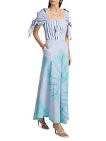 Ariyike Pleated Tie-Dye Maxi Dress