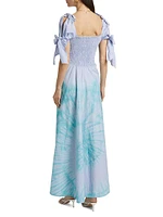 Ariyike Pleated Tie-Dye Maxi Dress