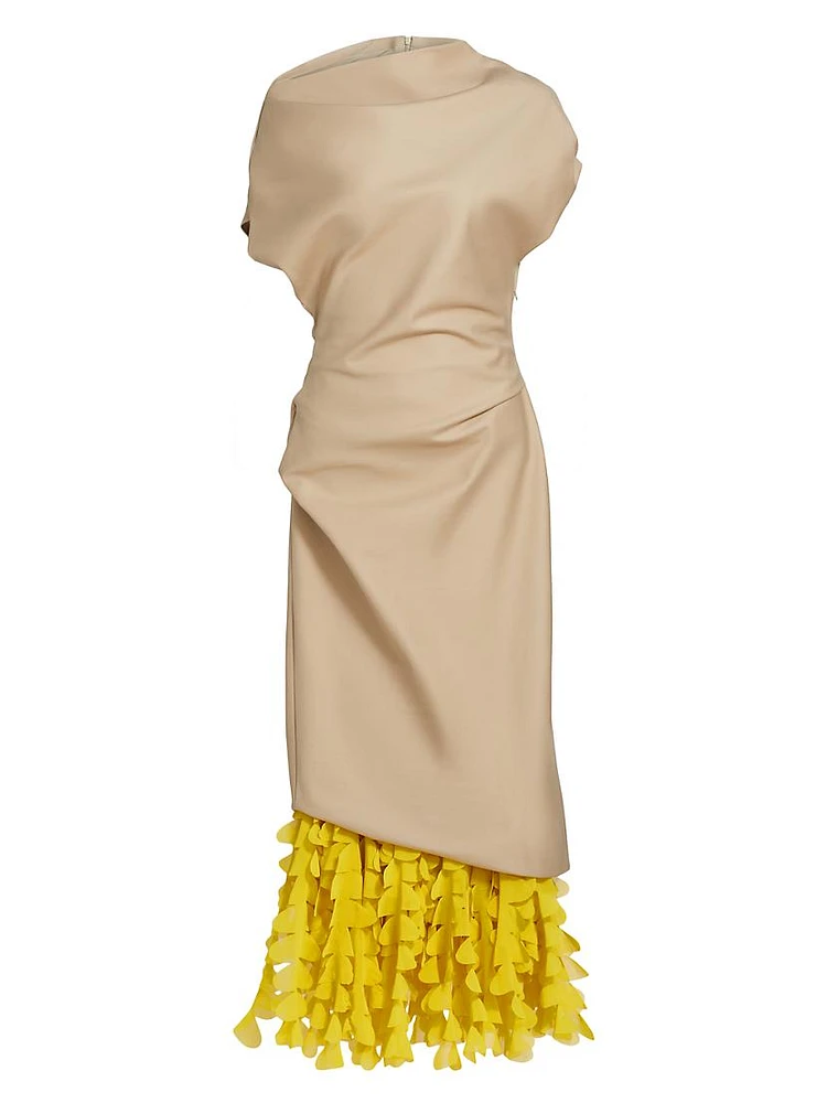 Lainey Draped Embroidered Hem Dress