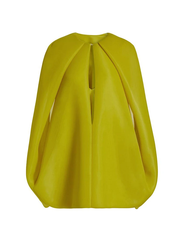The Juniper Plunging V-Cut Out Cape Minidress