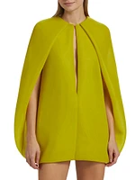 The Juniper Plunging V-Cut Out Cape Minidress