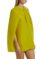 The Juniper Plunging V-Cut Out Cape Minidress