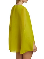 The Juniper Plunging V-Cut Out Cape Minidress