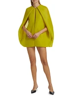 The Juniper Plunging V-Cut Out Cape Minidress